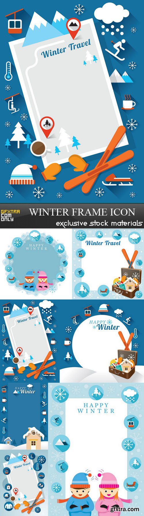 Winter Frame Icon - 7 EPS