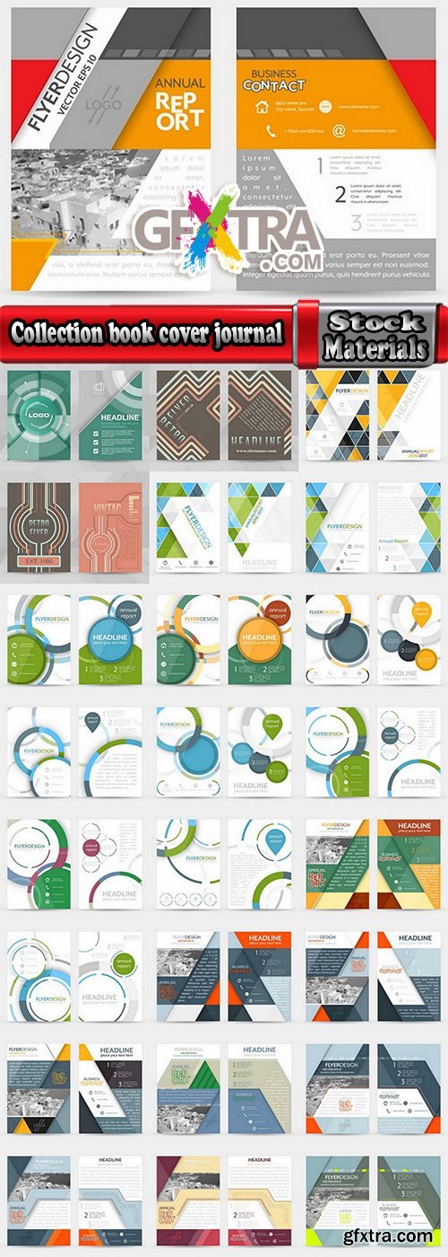 Collection book cover journal notebook flyer card business card banner vector image 25 EPS