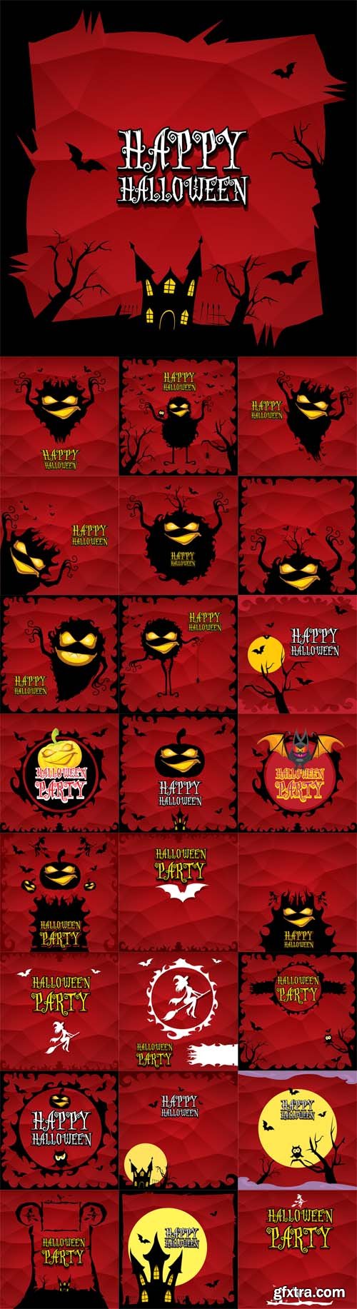 Vector Set - Halloween Dark Backgrounds Vector Set - Halloween Dark Backgrounds