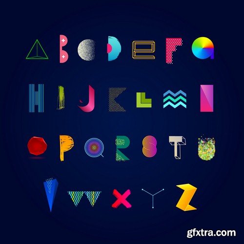 Collection alphabet 3 - 8 EPS