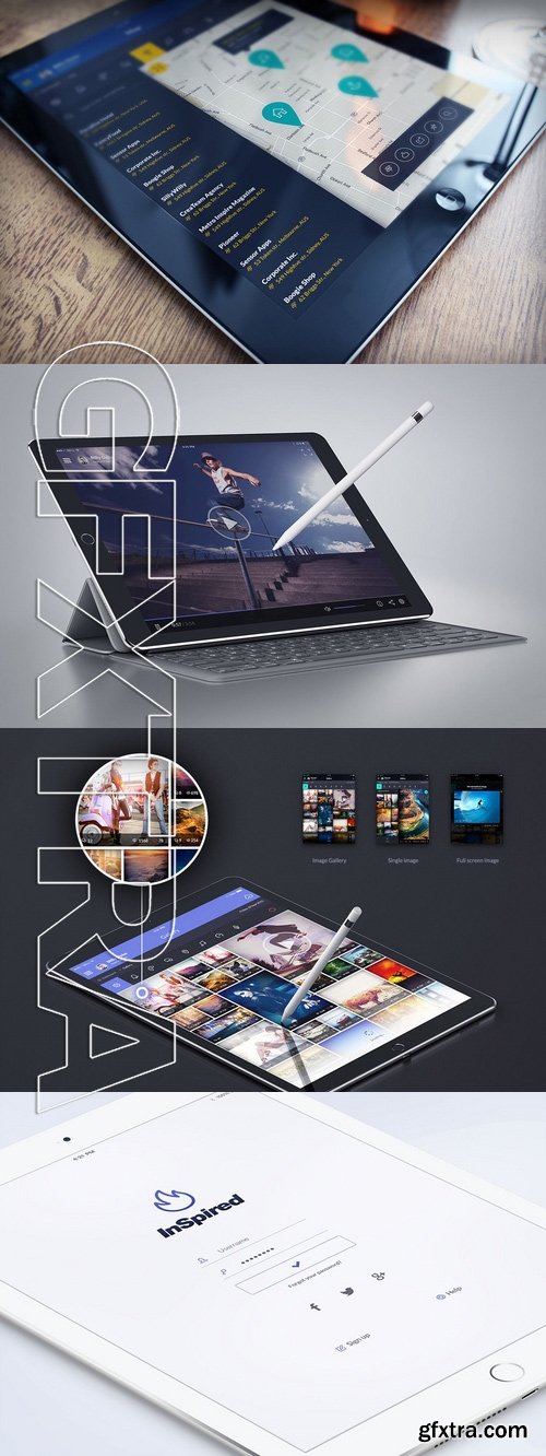GraphicRiver - InSpired - iPad & Tablet App Design UI Kit 13045986