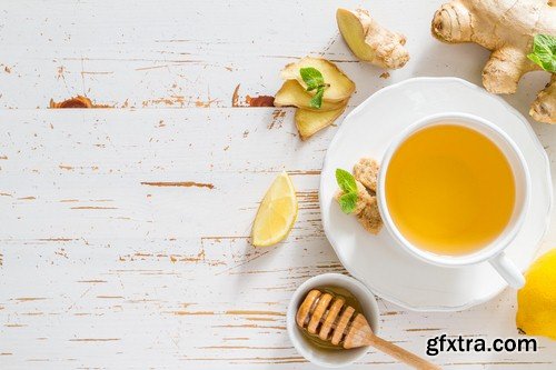 Ginger tea with lemon - 5 UHQ JPEG