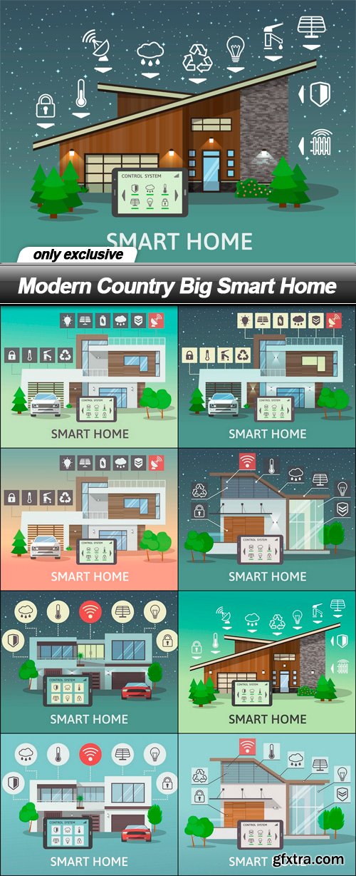 Modern Country Big Smart Home - 9 EPS
