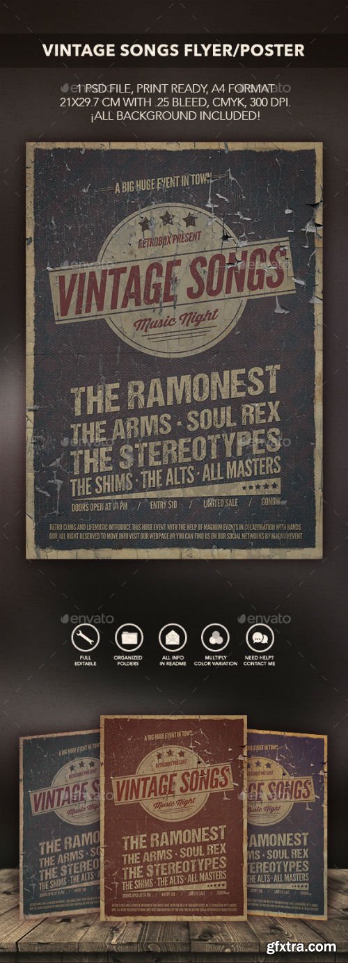 GR - Vintage Songs Flyer Poster 10590958 GR - Vintage Songs Flyer Poster 10590958