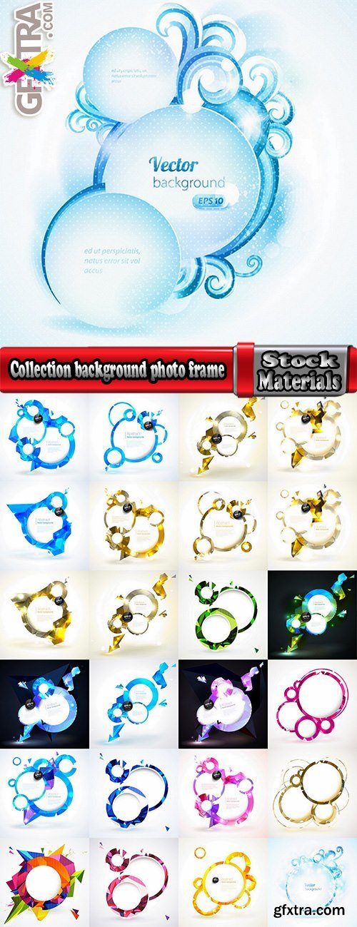 Collection background is a circle ball photo frame card vector image 25 EPS