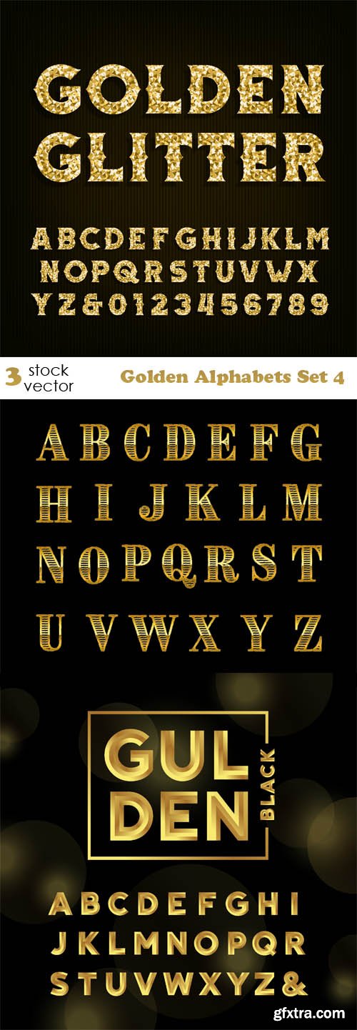 Vectors - Golden Alphabets Set 4