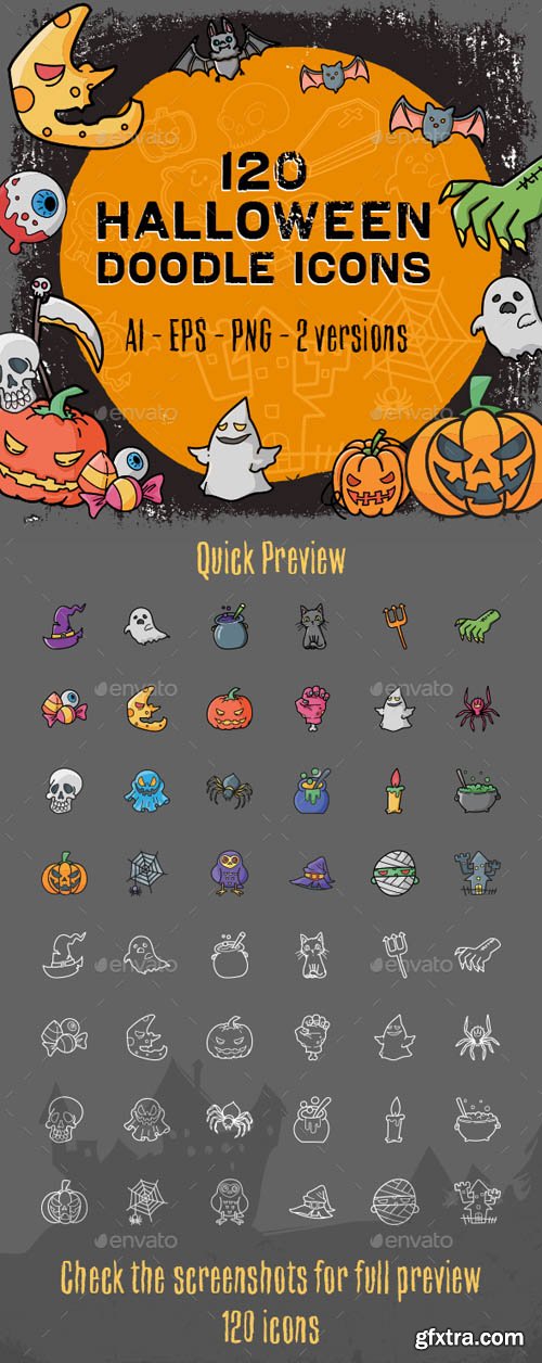 GR - 120 Halloween Doodle Icon Set 17799535 GR - 120 Halloween Doodle Icon Set 17799535
