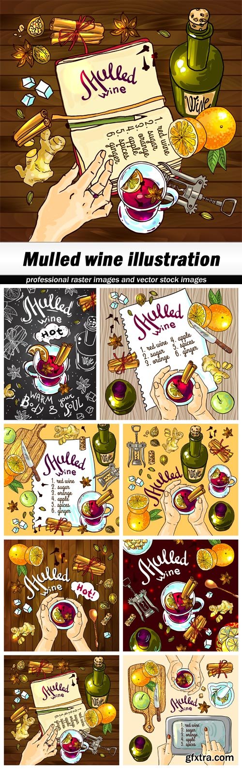 Mulled wine illustration - 8 EPS
