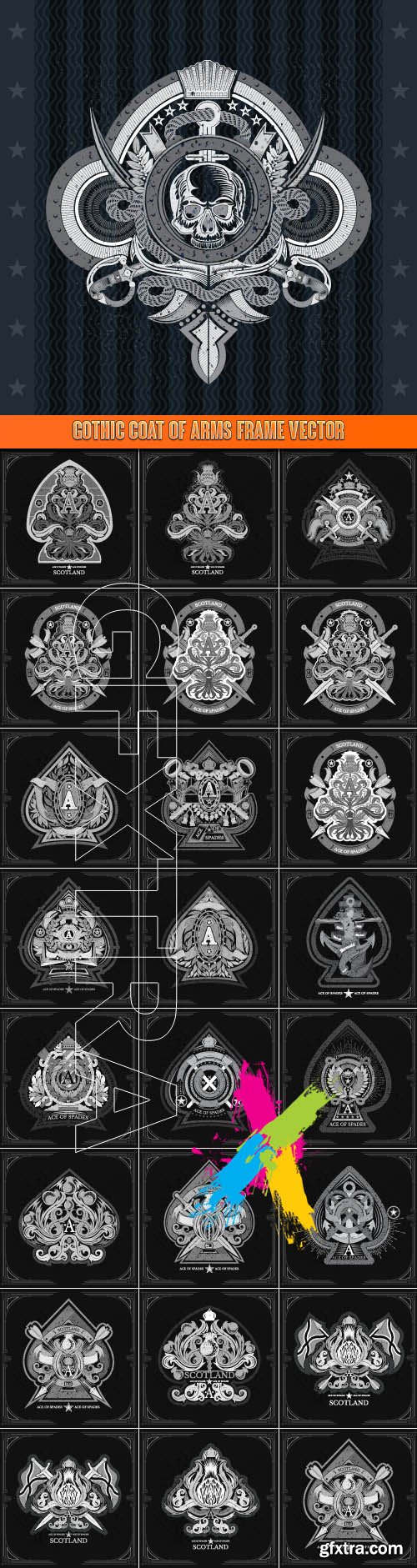 Gothic coat of arms frame vector