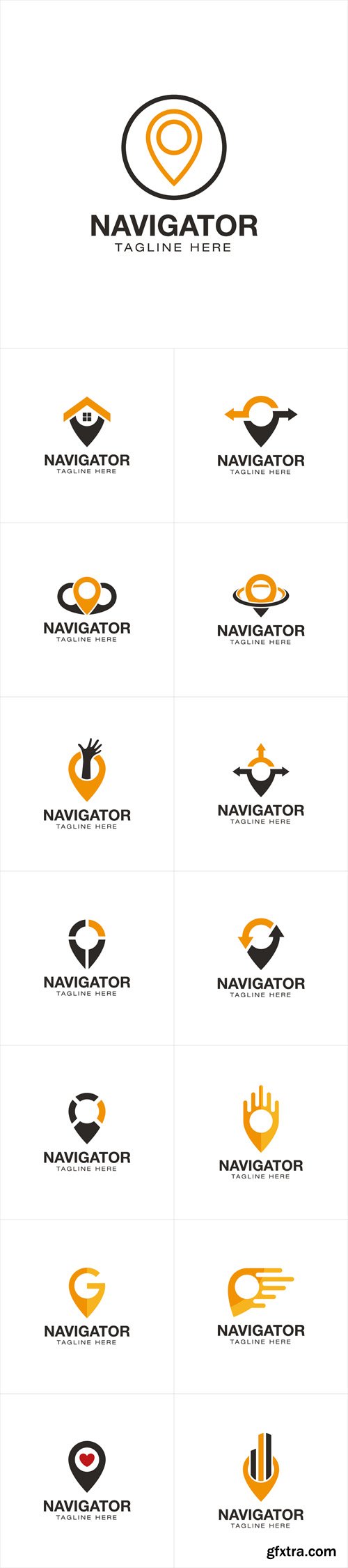 Vector Set - Point Navigation Logo Design Vector Set - Point Navigation Logo Design