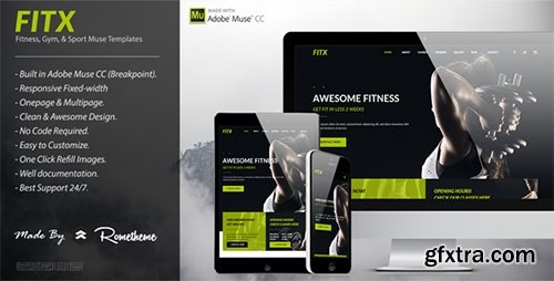 ThemeForest - FitX - Fitness Gym Muse Template (Update: 4 October 16) - 14629794