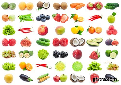 Fruit and Vegetable Isolated on White Background - 16xUHQ JPEG Photo Stock (Копировать)
