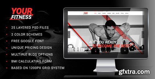 ThemeForest - YourFitness &mdash; Sports Blog, Fitness Clubs, Gym PSD 12251194