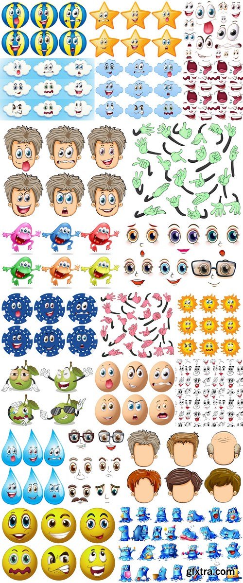 Cartoon Expressions & Emotions 2 - 20xEPS Cartoon Expressions & Emotions 2 - 20xEPS