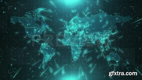 World Map Background Cities Connections 4K - Stock Motion Graphics