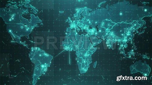 World Map Background Cities Connections 4K - Stock Motion Graphics