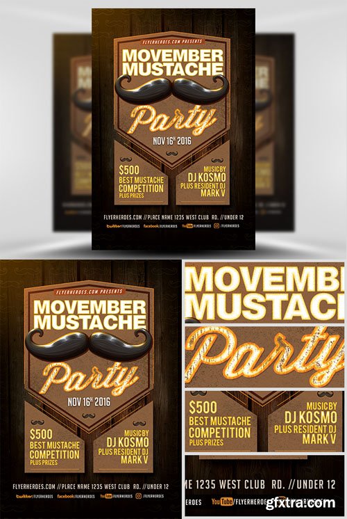 Classy Acts Movember Party Flyer Template Classy Acts Movember Party Flyer Template