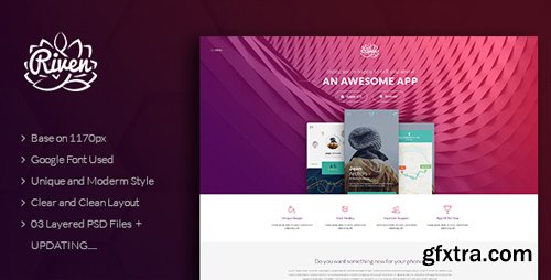 ThemeForest - Riven - One Page App Landing PSD Template 14453741 ThemeForest - Riven - One Page App Landing PSD Template 14453741