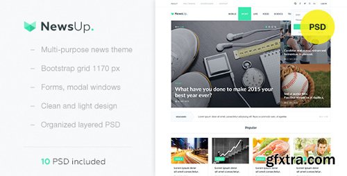 ThemeForest - NewsUp &mdash; Multi-purpose News PSD Template 10818365
