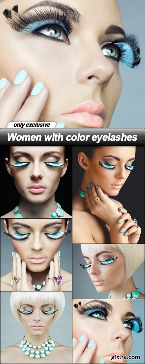 Women with color eyelashes - 6 UHQ JPEG