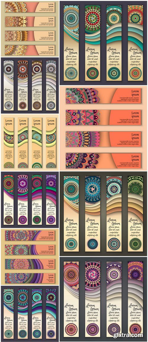 Tribal &amp; Ethnic Ornamental Banners 3 - 20xEPS