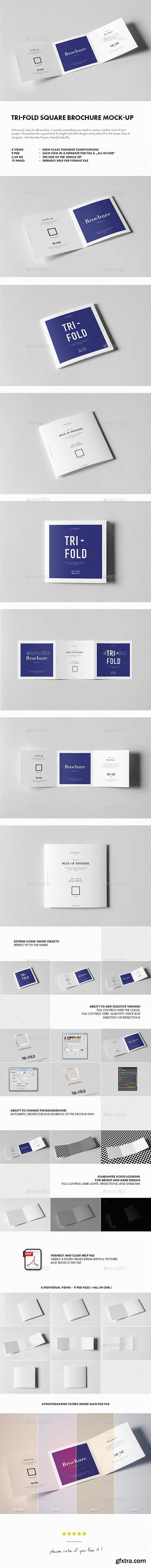 GR - Tri-Fold Square Brochure Mock-up 18126309