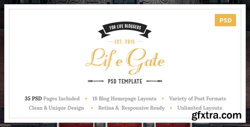 ThemeForest - Lifegate &ndash; Vintage Personal Blog PSD Template 12958264