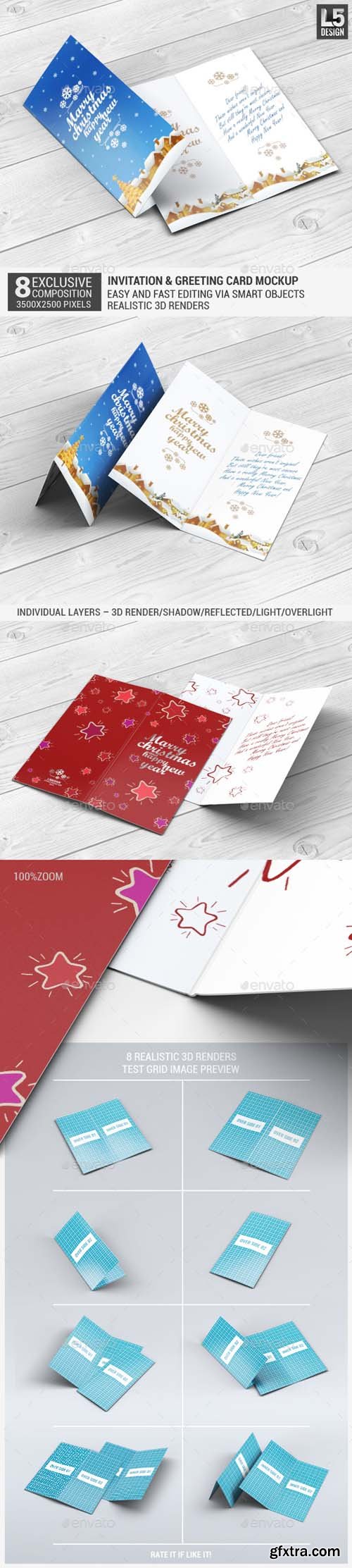 GR - Invitation &amp; Greeting Card Mockup 13332858