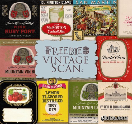 Vintage Labels of Alcohol Drinks - Transparent Png Images