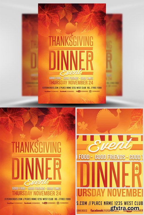Thanksgiving Dinner Event Flyer Template Thanksgiving Dinner Event Flyer Template