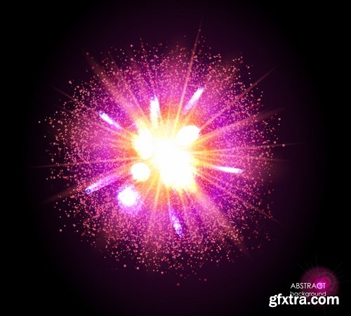 Collection sphere explosion flash lighting effect globe constellation vector image 25 EPS