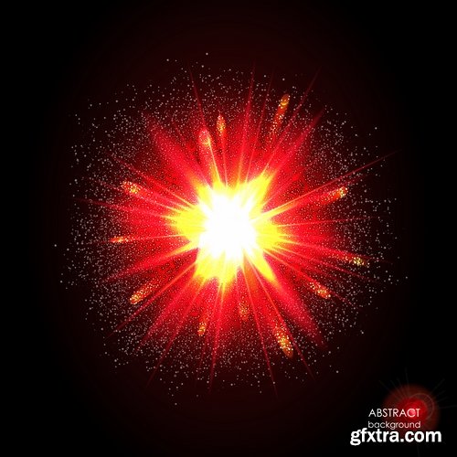 Collection sphere explosion flash lighting effect globe constellation vector image 25 EPS