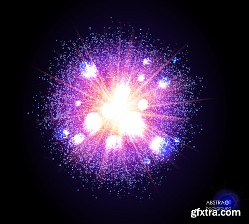 Collection sphere explosion flash lighting effect globe constellation vector image 25 EPS