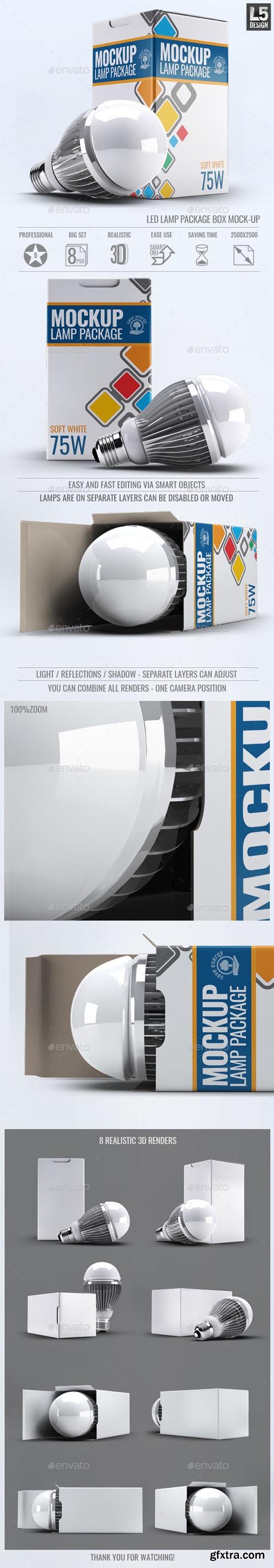 GR - Led Lamp Package Box Mock-Up 15221397