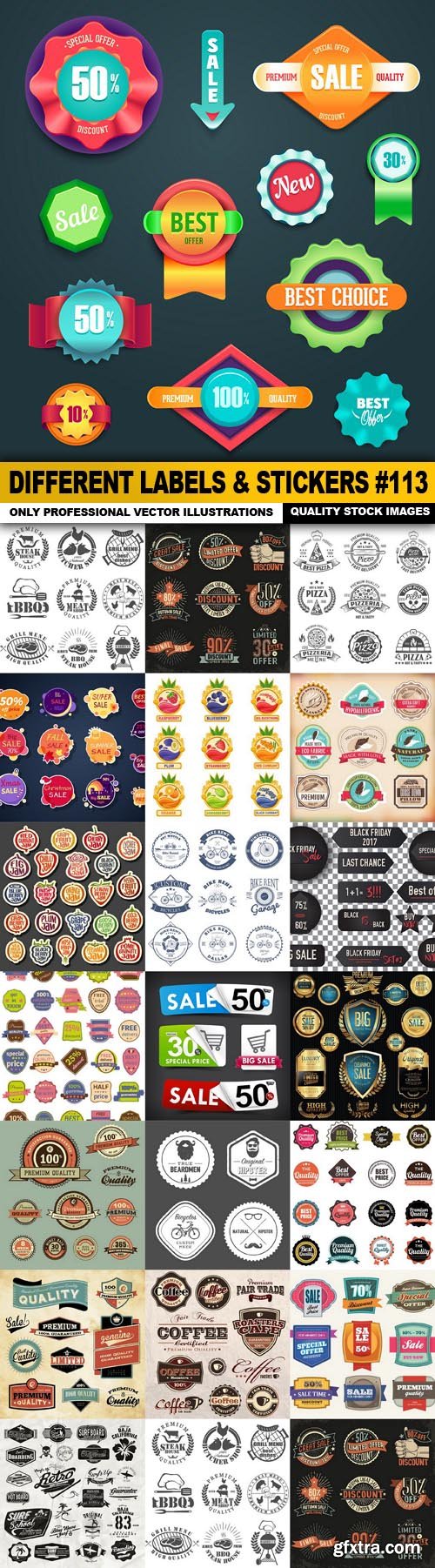 Different Labels &amp; Stickers #113 - 20 Vector