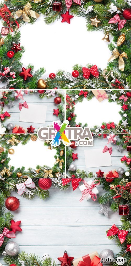 Stock Photo - Frames with Christmas Decorations