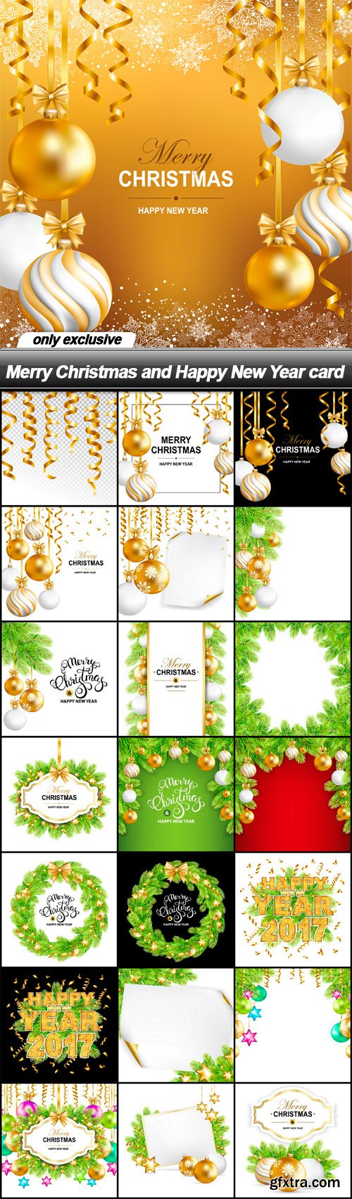 Merry Christmas and Happy New Year card - 22 EPS