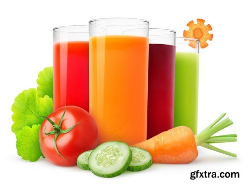 Fresh juice on a white background - 20xUHQ JPEG Photo Stock