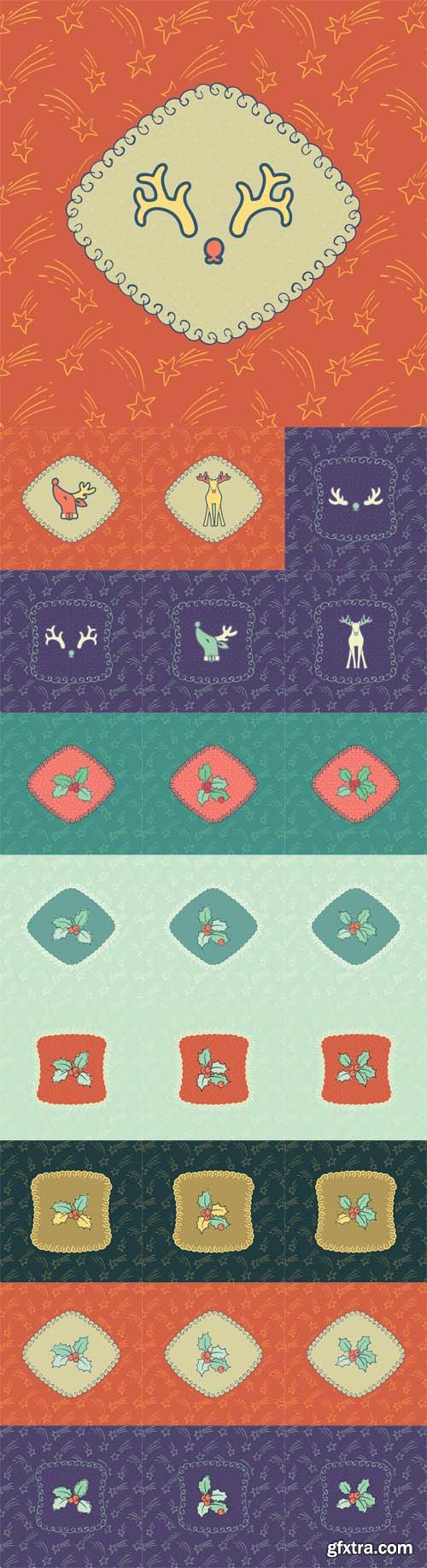 Vector Set - Christmas and New Year Vintage Ornate Frame 2