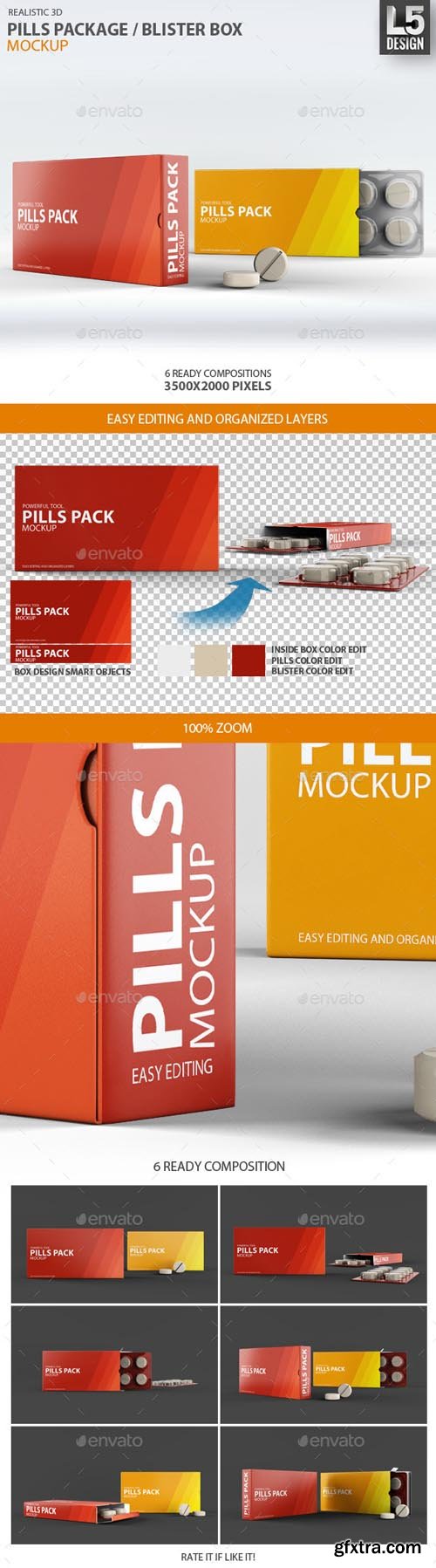 GR - Pills Package Blister Box Mock-up 9268952 GR - Pills Package Blister Box Mock-up 9268952