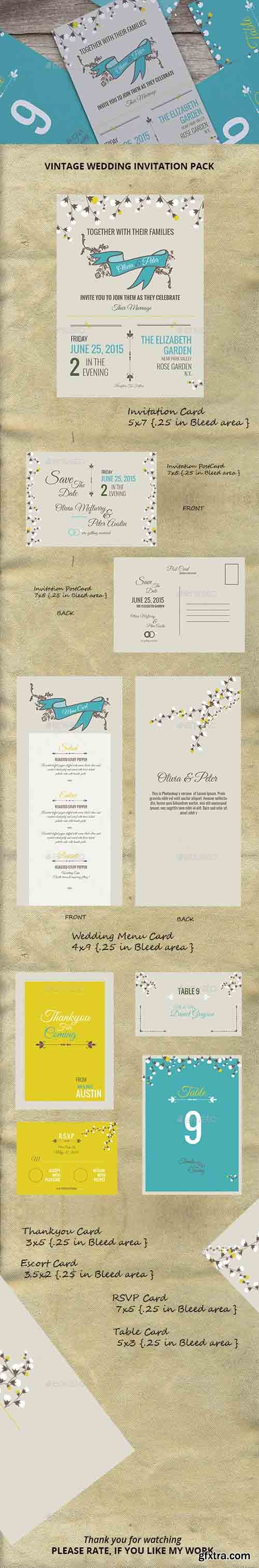 GR - Vintage Wedding Invitation Pack 12071732