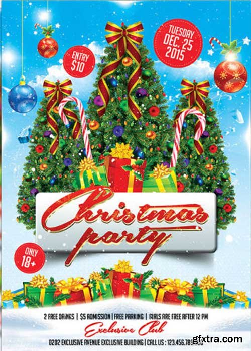 Christmas Party V17 Club and Party Flyer PSD Template
