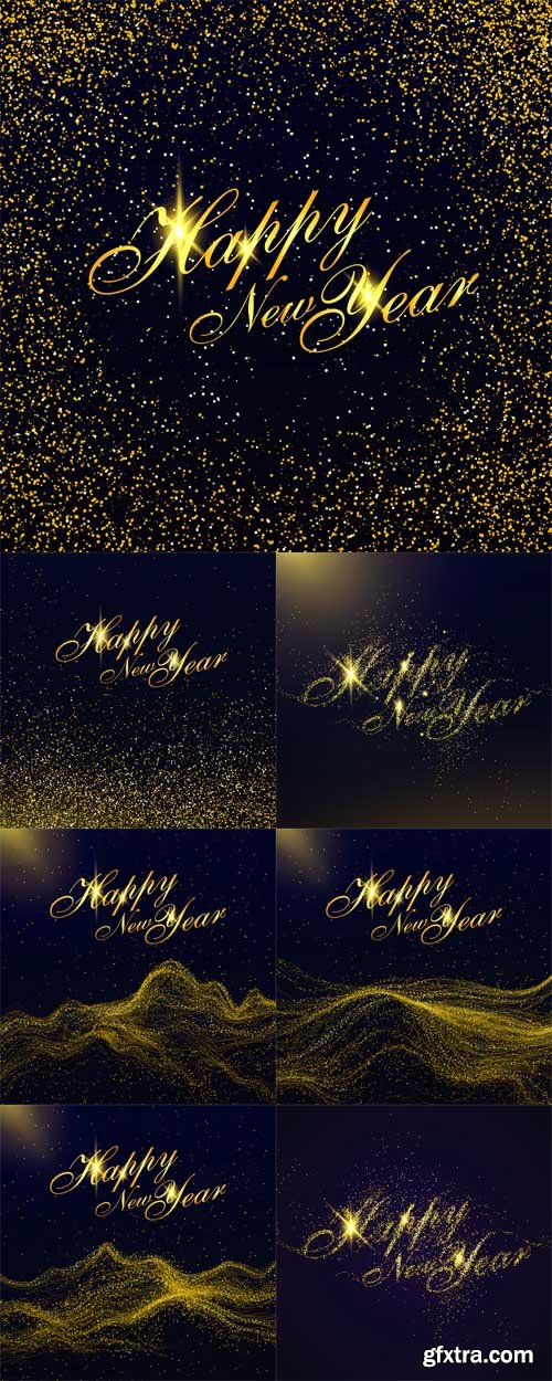 Vector Set - Background gold composition can be used for New Years greeting cards