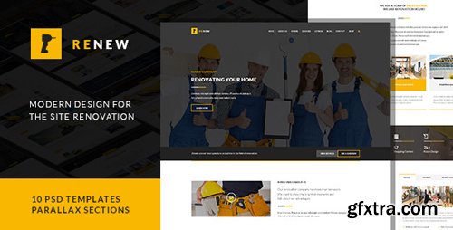 ThemeForest - Renew - Renovation, Repair &amp; Construction PSD 13309653