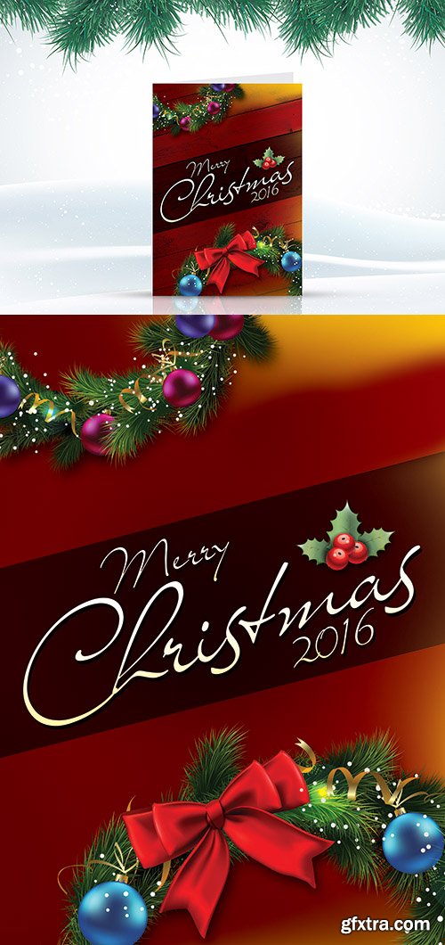 PSD Template - Christmas Greetings Card 2017