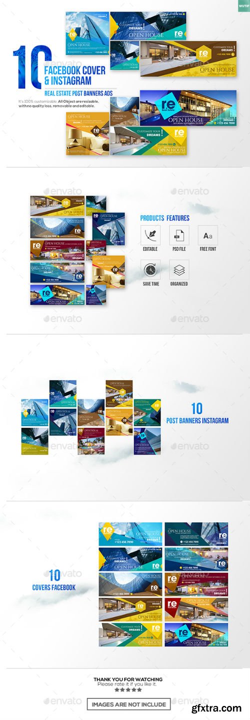 GR - 10 Facebook Cover & 10 Instagram Real Estate Post Banners Ads 18124712 GR - 10 Facebook Cover & 10 Instagram Real Estate Post Banners Ads 18124712
