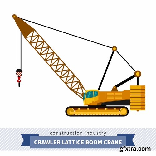 Collection of various construction machinery truck crane bulldozer tractor 25 EPS