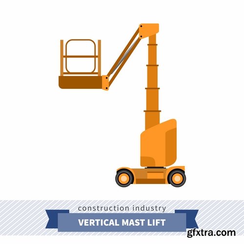 Collection of various construction machinery truck crane bulldozer tractor 25 EPS