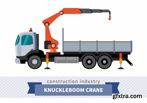 Collection of various construction machinery truck crane bulldozer tractor 25 EPS