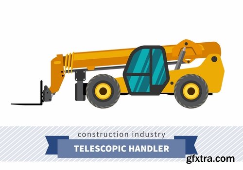 Collection of various construction machinery truck crane bulldozer tractor 25 EPS